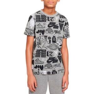 Nike Air Jordan Grey Printed Short Sleeve T Shirt Size XL ( 13-15 YR)